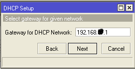 gateway DHCP microtik